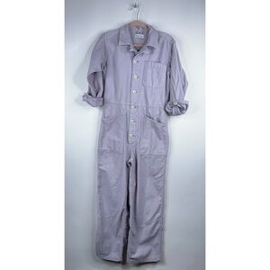 Madewell As Ever Purple Lavender Jumpsuit Long Sleeve Button Front Pastel Small